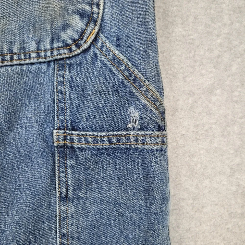 Carhartt Carpenter Jeans Mens 33x32 Blue B13-DPS Workwear Denim Distressed